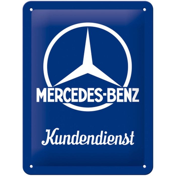 Nostalgic Art 15x20cm Small Wall Hanging Metal Sign Mercedes Kundendienst
