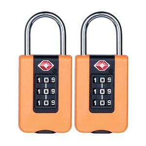 Syneco Orange TSA ABS Combination Padlock - 2 Pack