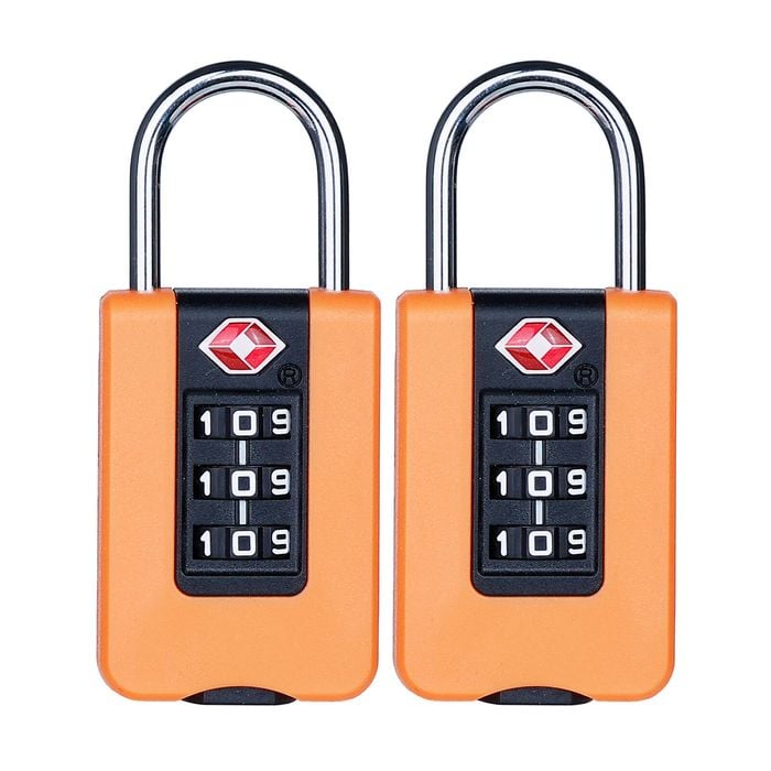 Syneco Orange TSA ABS Combination Padlock - 2 Pack