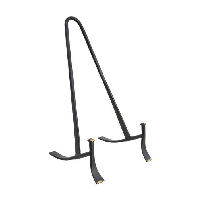 Lvd Large Handcrafted Black Matte Metal Plate Stand Accessory 26x14x13cm