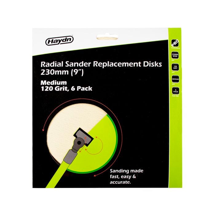 Haydn 120g Medium 120 Grit Radial Sander Replacement Disk - 6 Pack