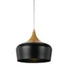 Telbix Polk Modern Pendant Hanging Lamp Light Metal Black Oak Nickel