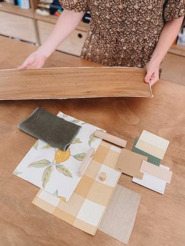 A variety of pattern sample swatches laid out next to each other.