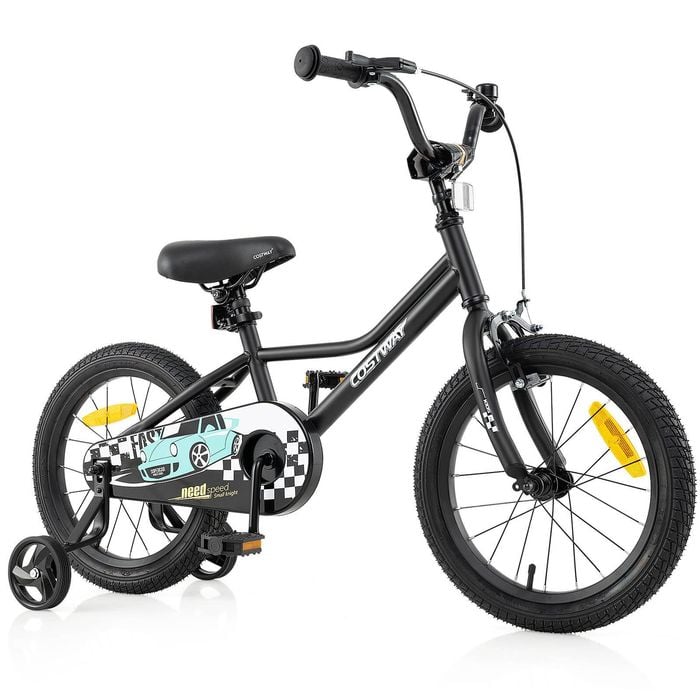 Costway 40cm Kids Bicycle Bike for 3-8 Years Old Boys & Girls Black