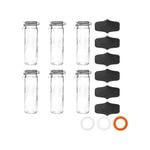 Argon Tableware Glass Storage Jars with Clip Lid & Chalkboard Stickers - 2L - 6pc