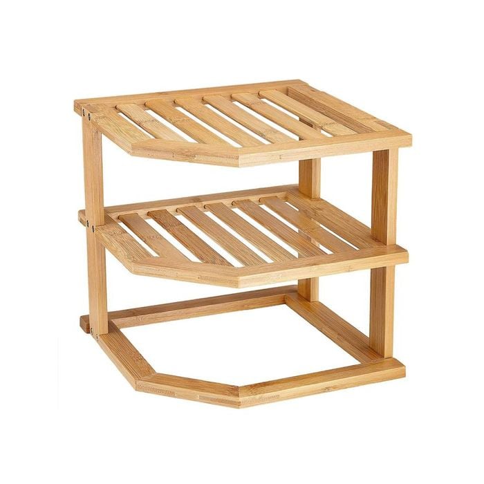 3 Tiers Bamboo Kitchen Cabinet Organizer Corner Organizer
