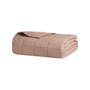 French Flax Linen Quilted Coverlet - Queen/king