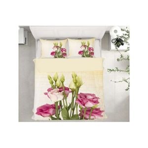 3D Pink Rose Buds 34 Bed Pillowcases Quilt King Size