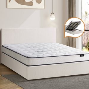 Oikiture Bed Frame King Size with Mattress UNO