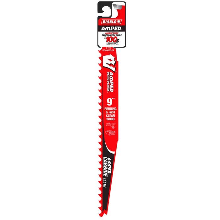 Diablo 9'' AMPED Demo Demon Carbide Reciprocating Saw Blade for Pruning and Clean Wood