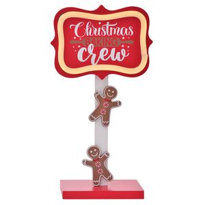Gibson Gifts LED Gingerbread Crew Christmas Decoration Sign Post 80x150x280mm