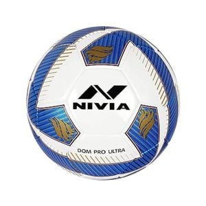Nivia DOM04 Pro Ultra ‎PU Football Soccer  (Blue, Size 5) | Machine Stitched | 32 Panel | PU Micro Fiber top Layer | Soccer Ball