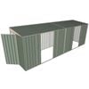 Build-a-Shed 1.5 x 6 x 2m Skillion Dual Double Sliding Side Doors Shed - Green