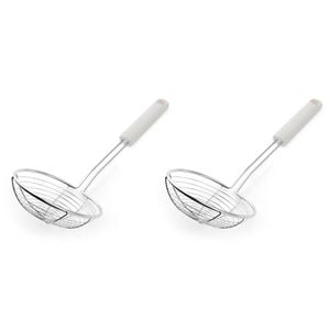 2PK KitchenAid Classic Handheld Food Strainer Cooking Utensil Porcelain White