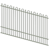 ProtectorAl 1201 - 2400 x 1500mm Pale Eucalypt Raked Up to 15º Loop And Spear Top Pool Fence Panel
