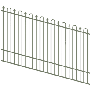 ProtectorAl 1201 - 2400 x 1500mm Pale Eucalypt Raked Up to 15º Loop And Spear Top Pool Fence Panel