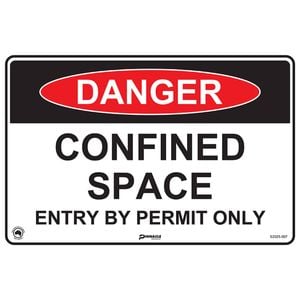 Pinnacle 300 x 200mm Entry Permit Poly Danger Confined Space Sign 