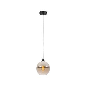 CLA Lighting CASA White with Amber Glass Pendant Light - Jar
