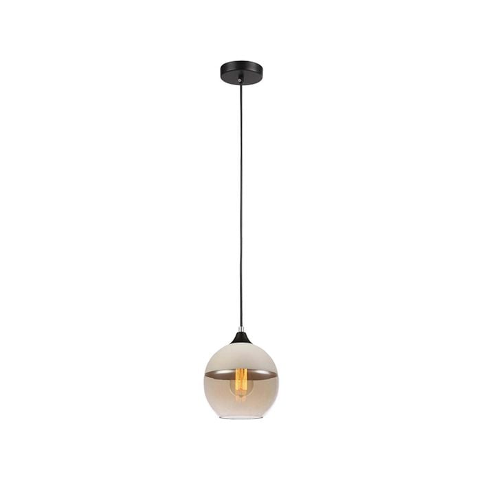 CLA Lighting CASA White with Amber Glass Pendant Light - Jar