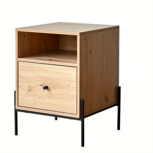 Lifebay Wood Bedside Cabinet - Quiet Glide Drawers