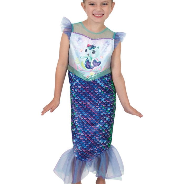 Gabbys Dollhouse Girls Mercat Mermaid Costume - 3-5