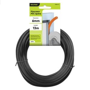 Rolltrak 6mm x 13m Black Flyscreen Spline