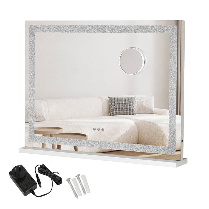 Yezi Crystal Makeup Mirror 3-Colour LED USB Charging 58x46CM