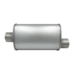 GASO Oval Muffler, 3" In/Out, Offset/Centre, 9" x 5" x 14" Straight Through, Glass Packed