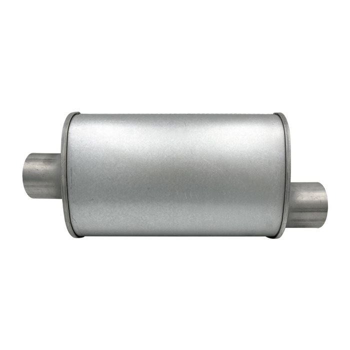 GASO Oval Muffler, 3" In/Out, Offset/Centre, 9" x 5" x 14" Straight Through, Glass Packed