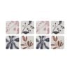 2x 4pc Ecology Hand Drawn Floral Silhouettes Cecile Rectangle Coasters 10cm