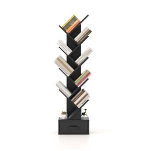 Costway 10-tier Tree Bookshelf Storage Organizer Bookcase Display Rack