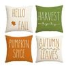 Catzon 4 Pcs Linen Throw Pillow Covers Autumn for Home