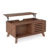 Costway 90 cm Lift Top Coffee Table Mid Century Center Table w/Hidden Compartment-Brown