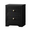 Oikiture Bedside Table Drawers Hamptons Furniture Black
