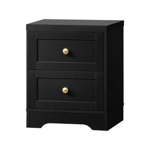 Oikiture Bedside Table Drawers Hamptons Furniture Black