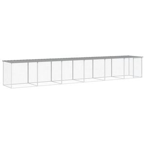 vidaXL Chicken Coop Chicken Cage Hen House with Roof Light Grey Galvanised Steel