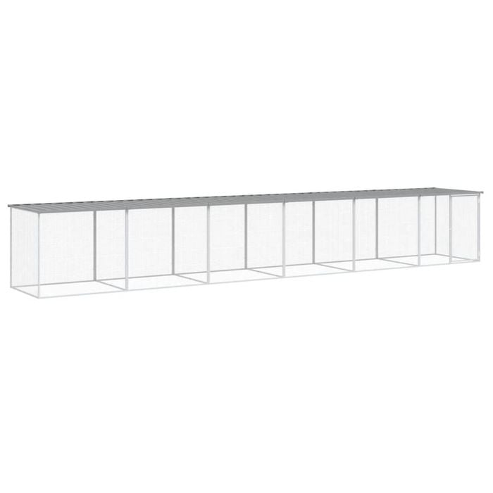 vidaXL Chicken Coop Chicken Cage Hen House with Roof Light Grey Galvanised Steel