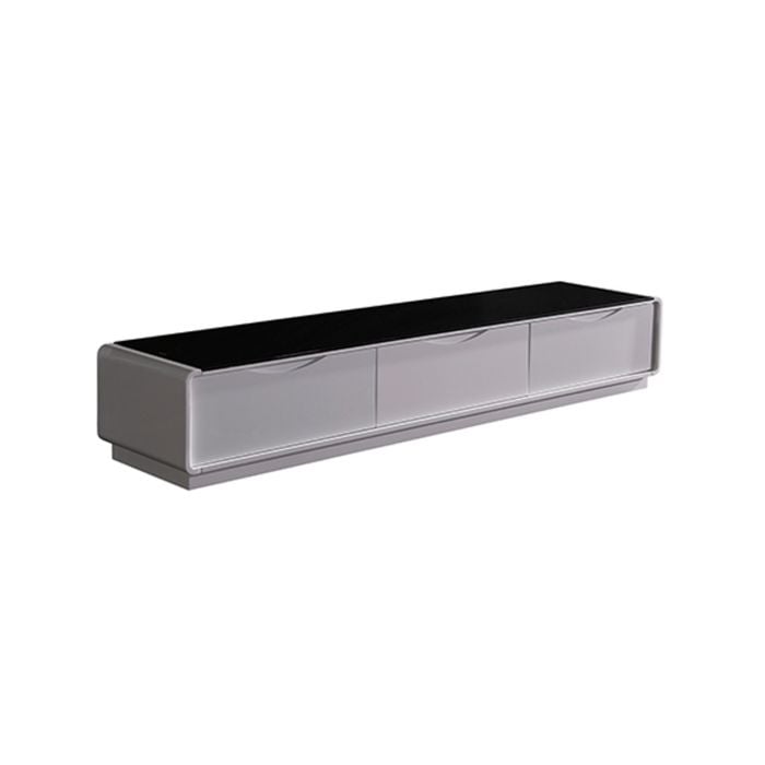 TV Cabinet with 3 Storage Drawers With High Glossy Assembled Entertainment Unit in Black & White colour