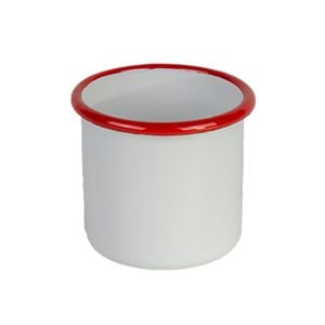 Urban Style Enamelware 280ml 7.5cm Porcelain w/ Red Rim Tumbler - White