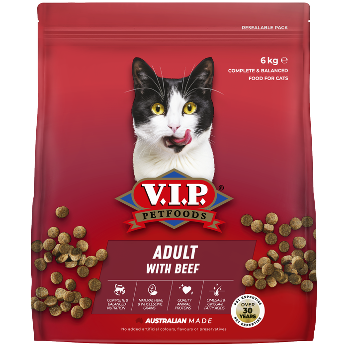 VIP 6kg Beef Dry Cat Food