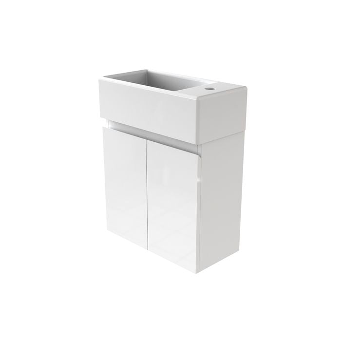 Stein 480 x 240 x 450mm White Select Wall Hung Handleless Compact Vanity