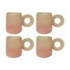 4PK KAS Australia Lamu Mug Handcrafted Stoneware 250 mL Sculptural Handle Pink