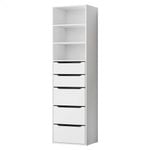 ALFORDSON 185cm Wardrobe 5 Drawers White