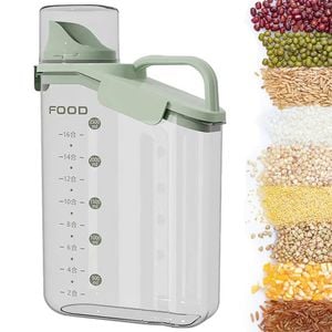 Catzon 2.5L Cereal Storage Container with Pouring Spout for Rice Nuts Beans-Green