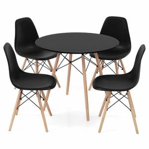 Costway 5 Piece Dining Table Chair Set Metal Frame Modern Kitchen