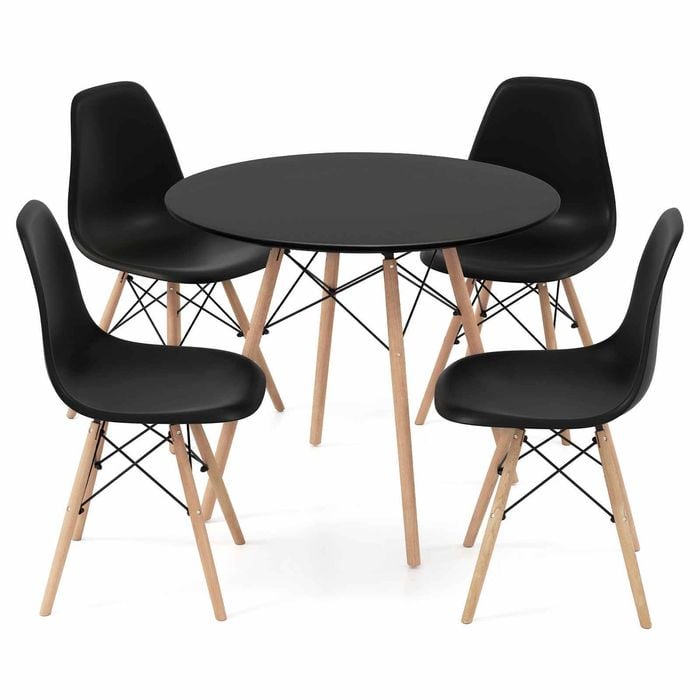 Costway 5 Piece Dining Table Chair Set Metal Frame Modern Kitchen