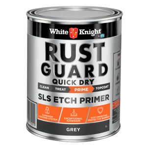 White Knight 1L Grey Rust Guard Quick Dry SLS Etch Primer Paint