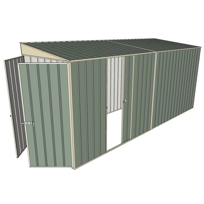 Build-a-Shed 1.5 x 4.5 x 2m Single Sliding Side Door Skillion Shed - Green
