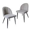 Bribrion X2 Dining Chairs Water And Scratching Resistant Padded Seat Grey