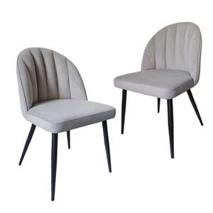 Bribrion X2 Dining Chairs Water And Scratching Resistant Padded Seat Grey